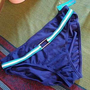 NWT Navy aqua white swim bottom sz L XL
